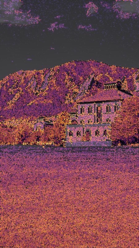 Harris corner response heatmap over the left image